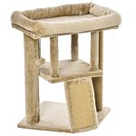 Pawhut Cat Tree Tower Climbing Activity Center Kitten Furniture With Jute Scratching Pad Ball Toy Condo Perch Bed Post 40 X 40 X 57cm Coffee