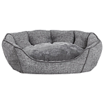 Pet Bed Grey Linen Round Dog Bed Or Cat Bed Living Room Bedroom Boho Style Scandinavian Style Beliani