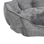 Pet Bed Grey Linen Round Dog Bed Or Cat Bed Living Room Bedroom Boho Style Scandinavian Style Beliani