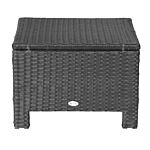 Outsunny Rattan Footstool Wicker Ottoman With Padded Seat Cushion Outdoor Patio Furniture For Backyard Garden Poolside Living Room 50 X 50 X 35 Cm