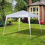 Outsunny 3 X 3 M Canopy Tent Slant Leg Pop Up Gazebo W/ Carry Bag, Height Adjustable Party Tent Instant Event Shelter For Garden, Patio, White