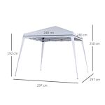 Outsunny 3 X 3 M Canopy Tent Slant Leg Pop Up Gazebo W/ Carry Bag, Height Adjustable Party Tent Instant Event Shelter For Garden, Patio, White