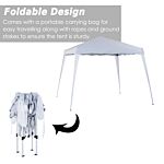 Outsunny 3 X 3 M Canopy Tent Slant Leg Pop Up Gazebo W/ Carry Bag, Height Adjustable Party Tent Instant Event Shelter For Garden, Patio, White