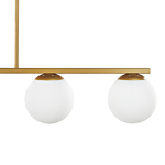 Hanging Lamp Gold Metal 62 Cm 5-light Track Sphere Shades White Glass Glamour Design Kitchen Dining Room Beliani