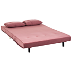 Living Room Set Pink Velvet Single And 2 Seater Sofa Bed With Cushions Metal Hairpin Legs Glamour Beliani