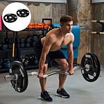 Sportnow Olympic Weight Plates, Tri-grip Barbell Weights Set Rubber Coated With 5cm/2'' Holes For Home Gym Lifting And Strength Training, 2 X 10kg