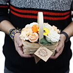 Medium Red Bouquet In Wicker Basket