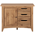 Sideboard Light Wood Effect 80 X 99 X43 Cm 1 Cabinet Chest Of 3 Drawers Beliani