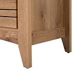 Sideboard Light Wood Effect 80 X 99 X43 Cm 1 Cabinet Chest Of 3 Drawers Beliani