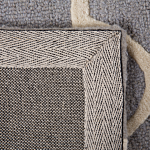 Rug Grey Wool 80 X 150 Cm Trellis Quatrefoil Pattern Hand Tufted Oriental Moroccan Clover Beliani
