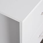 Homcom Bedside Table With 2 Drawers, Nightstand With Handles And Elevated Base, Side Table For Bedroom, Living Room, Set Of 2, White