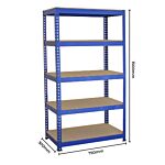 2 X T-rax Blue Metal Racking Units 75cm X 150cm X 30cm