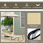 Outsunny Portable Folding Sun Lounger With 5-position Adjustable Backrest Relaxer Recliner With Lightweight Frame Great For Pool Or Sun Bathing Beige