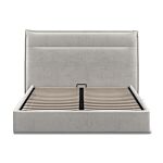 5'0 Fabric Bed - Silvery Grey - Velvet