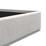 5'0 Fabric Bed - Silvery Grey - Velvet