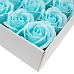 Craft Soap Flowers - Med Rose - Baby Blue - Pack Of 10