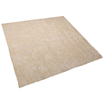 Shaggy Area Rug Beige 200 X 200 Cm Modern High-pile Machine-tufted Square Carpet Beliani