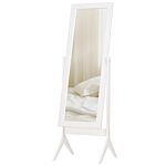 Homcom Freestanding Dressing Mirror Bedroom Tall Adjustable Angle 148x47cm White