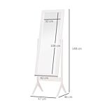 Homcom Freestanding Dressing Mirror Bedroom Tall Adjustable Angle 148x47cm White