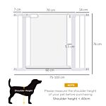 Pawhut Pressure Fit Safety Gate For Doorways And Staircases, Dog Gate W/ Auto Closing Door, Pet Barrier For Hallways W/ Double Locking - White