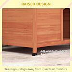 Pawhut Wooden Dog Kennel, Outdoor Pet House, With Removable Floor, Openable Roof, Water-resistant Paint - Natural Wood Tone