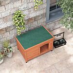 Pawhut Wooden Dog Kennel, Outdoor Pet House, With Removable Floor, Openable Roof, Water-resistant Paint - Natural Wood Tone