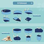 Pawhut Pet Swimming Pool, Foldable, 120 Cm Diameter-blue