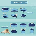 Pawhut Dog Swimming Pool Foldable Pet Bathing Shower Tub Padding Pool Dog Cat Puppy Washer Indoor/outdoor Φ120 × 30h Cm M Sized