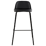 Set Of 4 Bar Stools Black Plastic Seat Metal Legs 90 Cm Synthetic Counter Kitchen Chair Modern Beliani