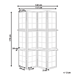 Room Divider Black Pine Wood Synthetic Material 4 Panels Folding Decorative Screen Partition Living Room Bedroom Traditional Design Beliani