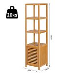 Homcom 140cm Storage Unit Freestanding Cabinet W/ 3 Shelves Cupboard Bathroom Kitchen Home Tall Utility Organiser