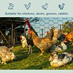 Pawhut 1m X 25m Chicken Wire Mesh, Foldable Pvc Coated Welded Garden Fence, Roll Poultry Netting, For Rabbits, Ducks, Gooses, Dark Green