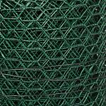 Pawhut 1m X 25m Chicken Wire Mesh, Foldable Pvc Coated Welded Garden Fence, Roll Poultry Netting, For Rabbits, Ducks, Gooses, Dark Green