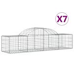 Vidaxl Arched Gabion Baskets 7 Pcs 200x50x40/60 Cm Galvanised Iron