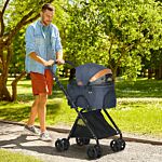 Pawhut Oxford Cloth 2-in-1 Convertible Pet Stroller Pushchair Blue/orange