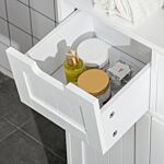 Kleankin Freestanding Bathroom Cabinet, Narrow Freestanding Unit, Storage Cupboard Organizer With 2 Drawer Adjustable Shelf, White
