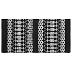 Area Rug Black With White Rectangle 80 X 150 Cm Modern Contemporary Hand Loomed Handmade Leather Cotton Beliani