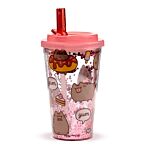 Shatterproof Double Walled Cup With Lid And Straw - Pusheen Foodie