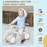 Aiyaplay Kids Balance Bike For 1-3 Years Old With Adjustable Seat, Silent Wheels, White