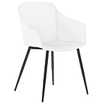 Set Of 2 Dining Chairs Plastic White Minimalist Design Armrests Living Room Kitchen Furniture Beliani