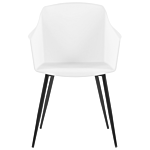 Set Of 2 Dining Chairs Plastic White Minimalist Design Armrests Living Room Kitchen Furniture Beliani