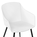 Set Of 2 Dining Chairs Plastic White Minimalist Design Armrests Living Room Kitchen Furniture Beliani