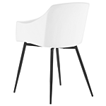 Set Of 2 Dining Chairs Plastic White Minimalist Design Armrests Living Room Kitchen Furniture Beliani