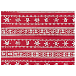Blanket Throw Red Flannel 150 X 200 Cm Winter Fluffy Classic Winter Seasonal Christmas Sweater Pattern Beliani