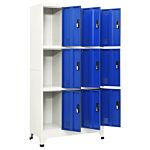 Vidaxl Locker Cabinet Grey And Blue 90x45x180 Cm Steel