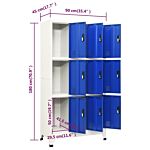 Vidaxl Locker Cabinet Grey And Blue 90x45x180 Cm Steel