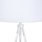 Floor Lamp White Metal 149 Cm Tripod Polycotton Drum Shade Modern Design Beliani