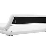 Platform Waterbed White Faux Leather 4ft6 Eu Double Size With Mattress Accessories Led Illuminated Headboard Beliani