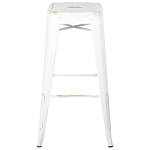 Set Of 2 Bar Stools White With Gold Steel 76 Cm Stackable Counter Height Industrial Beliani