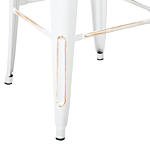 Set Of 2 Bar Stools White With Gold Steel 76 Cm Stackable Counter Height Industrial Beliani